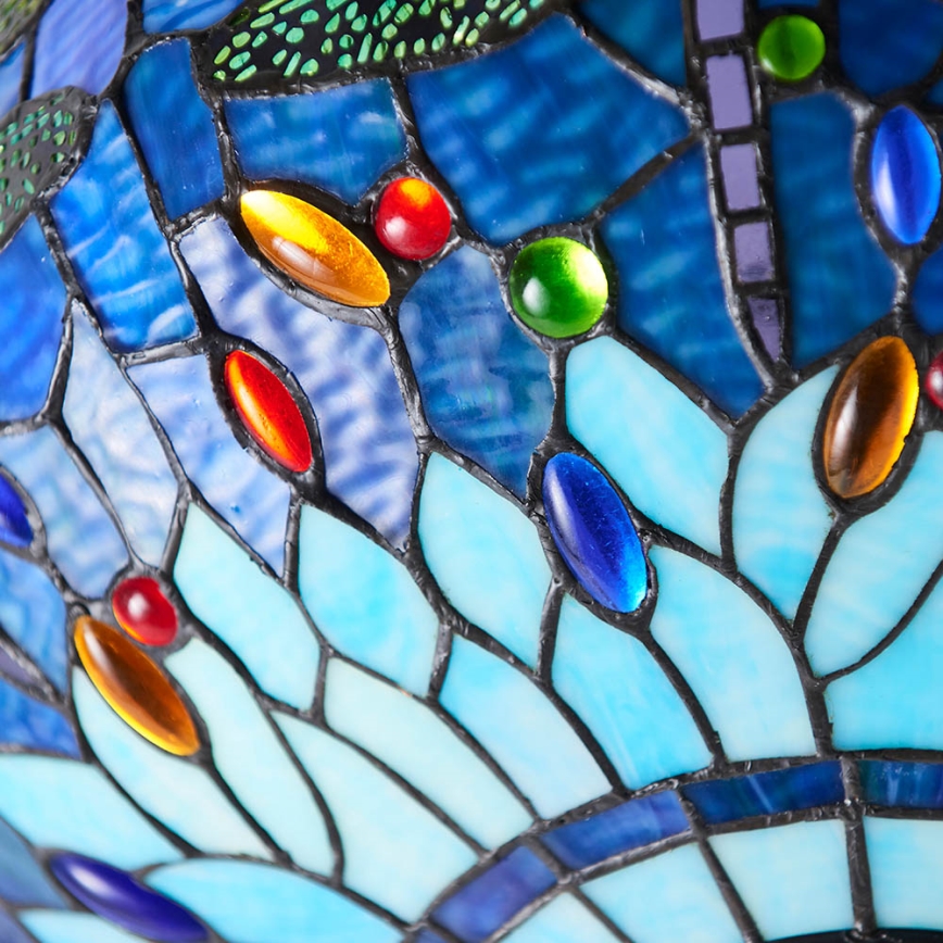 Endon 64075 - Lustr na řetězu Tiffany DRAGONFLY 3xE27/60W/230V pr. 41 cm