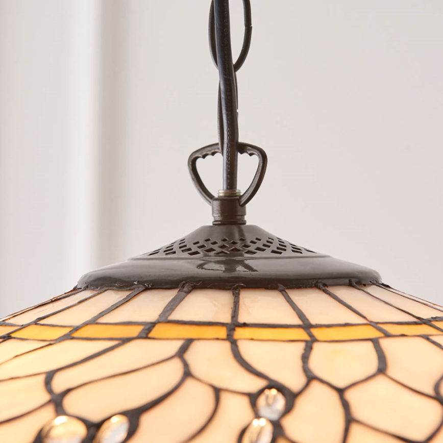 Endon 64079 - Lustr na řetězu Tiffany DRAGONFLY 3xE27/60W/230V pr. 50 cm