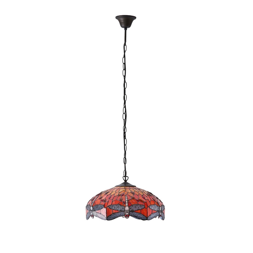 Endon 64081 - Lustr na řetězu Tiffany DRAGONFLY 3xE27/60W/230V pr. 41 cm