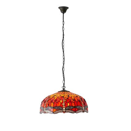 Endon 64082 - Lustr na řetězu Tiffany DRAGONFLY 3xE27/60W/230V pr. 50 cm