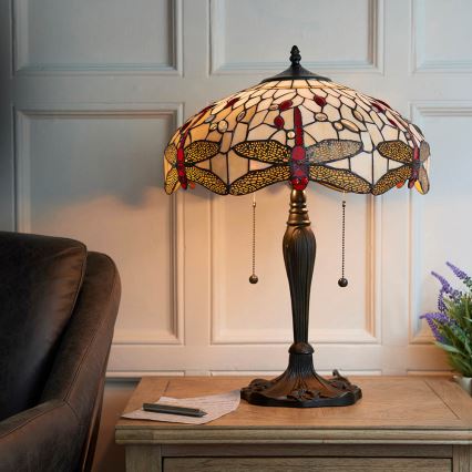 Endon 64085 - Stolní lampa DRAGONFLY 2xE27/60W/230V pr. 41 cm