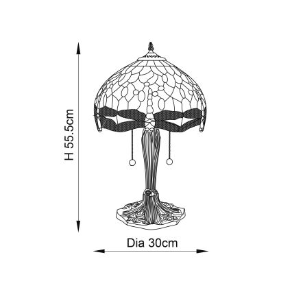 Endon 64086 - Stolní lampa DRAGONFLY 2xE27/60W/230V pr. 30 cm