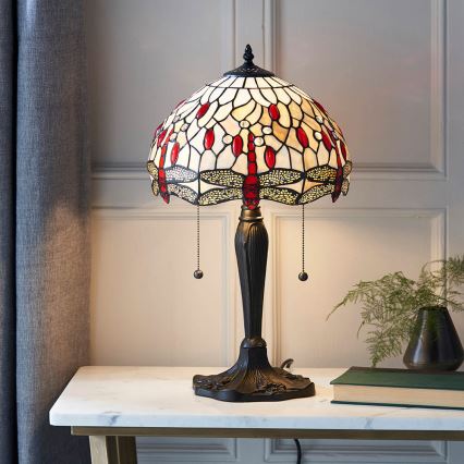 Endon 64086 - Stolní lampa Tiffany DRAGONFLY 2xE27/60W/230V pr. 30 cm