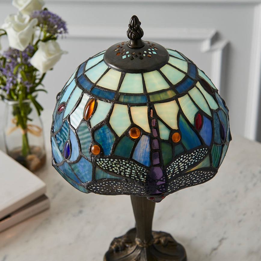 Endon 64088 - Stolní lampa Tiffany DRAGONFLY 1xE14/7W/230V pr. 20 cm