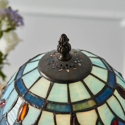 Endon 64088 - Stolní lampa Tiffany DRAGONFLY 1xE14/7W/230V pr. 20 cm