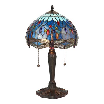 Endon 64090 - Stolní lampa Tiffany DRAGONFLY 2xE27/60W/230V pr. 30 cm