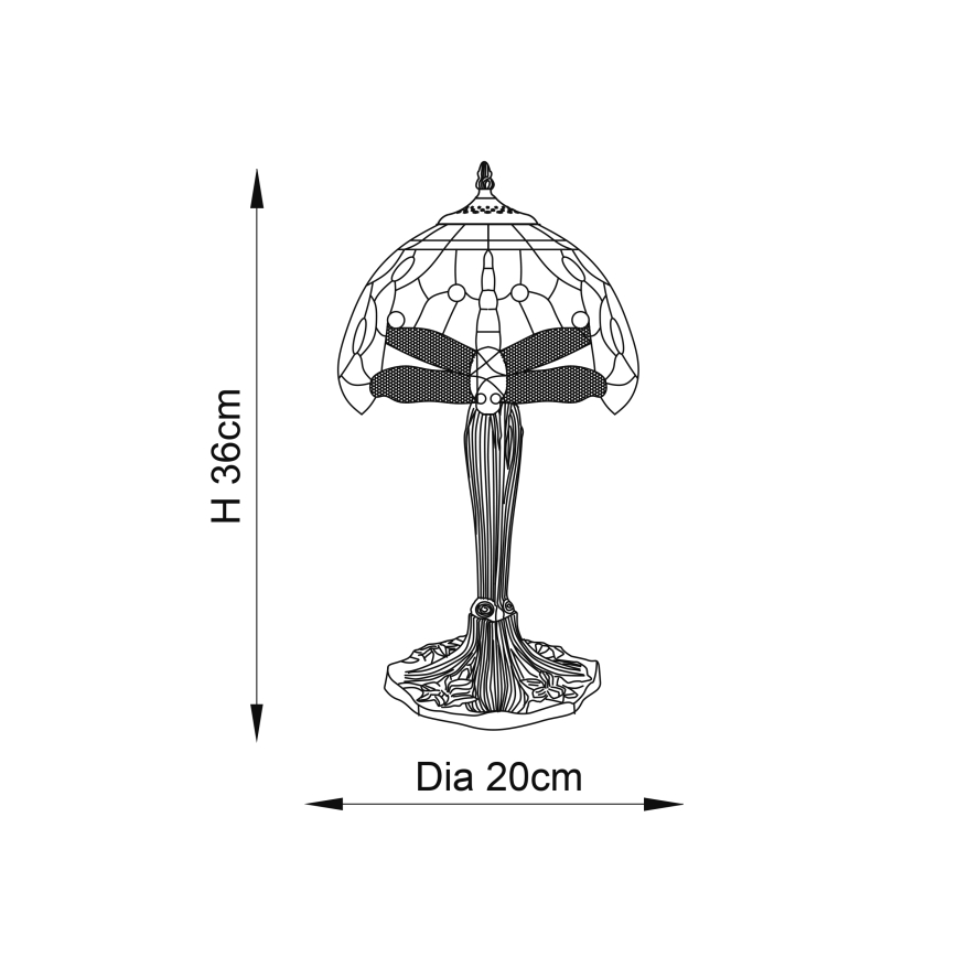Endon 64091 - Stolní lampa DRAGONFLY 1xE14/40W/230V pr. 20 cm