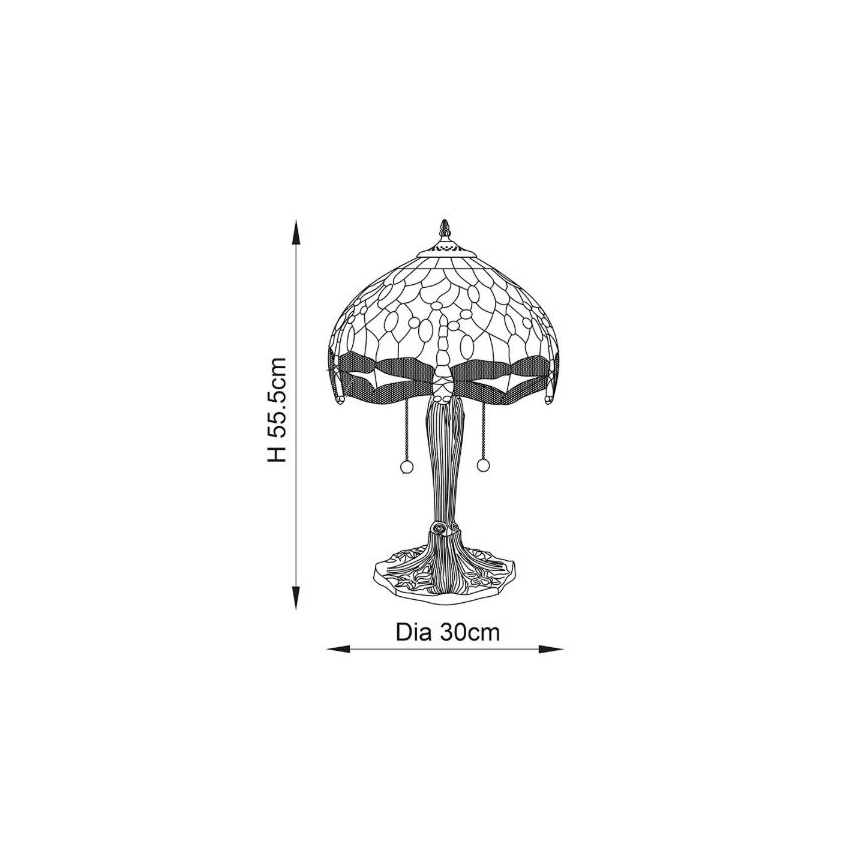 Endon 64092 - Stolní lampa DRAGONFLY 2xE27/60W/230V pr. 30 cm