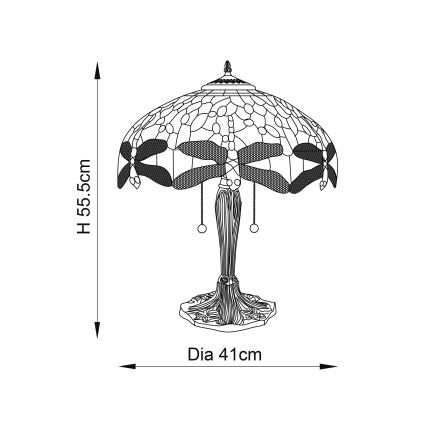 Endon 64093 - Stolní lampa DRAGONFLY 2xE27/60W/230V pr. 41 cm