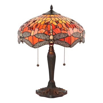 Endon 64093 - Stolní lampa Tiffany DRAGONFLY 2xE27/60W/230V pr. 41 cm