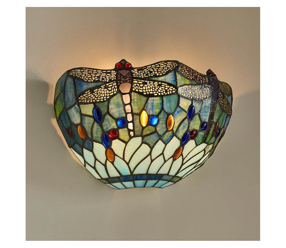 Endon 64102 - Nástěnné svítidlo Tiffany DRAGONFLY 1xE14/40W/230V 64102 Modrá