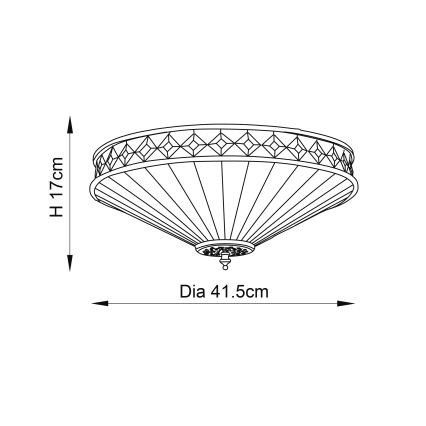 Endon 64145 - Stropní svítidlo FARGO 2xE27/60W/230V pr. 41,5 cm
