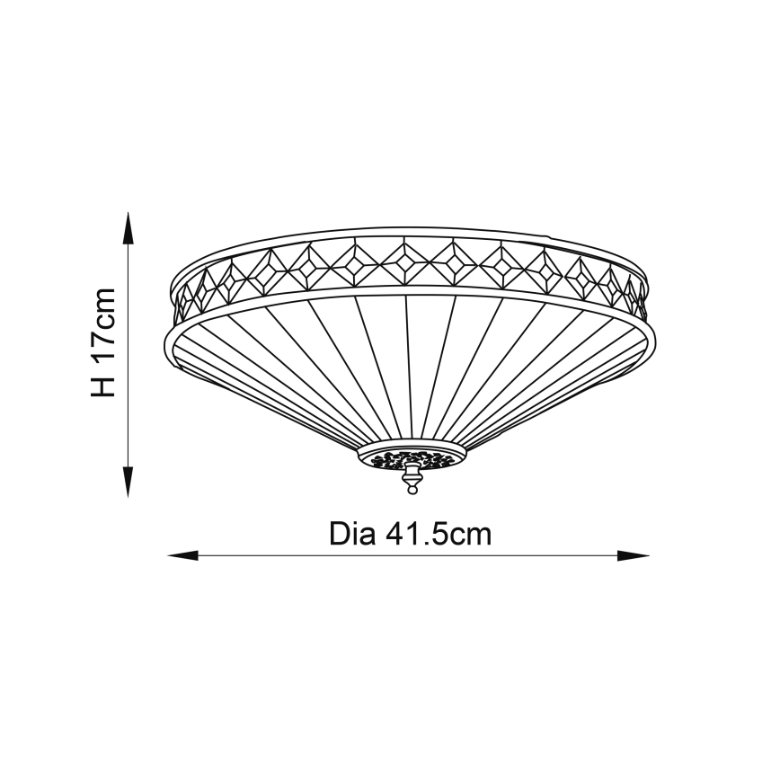 Endon 64145 - Stropní svítidlo FARGO 2xE27/60W/230V pr. 41,5 cm