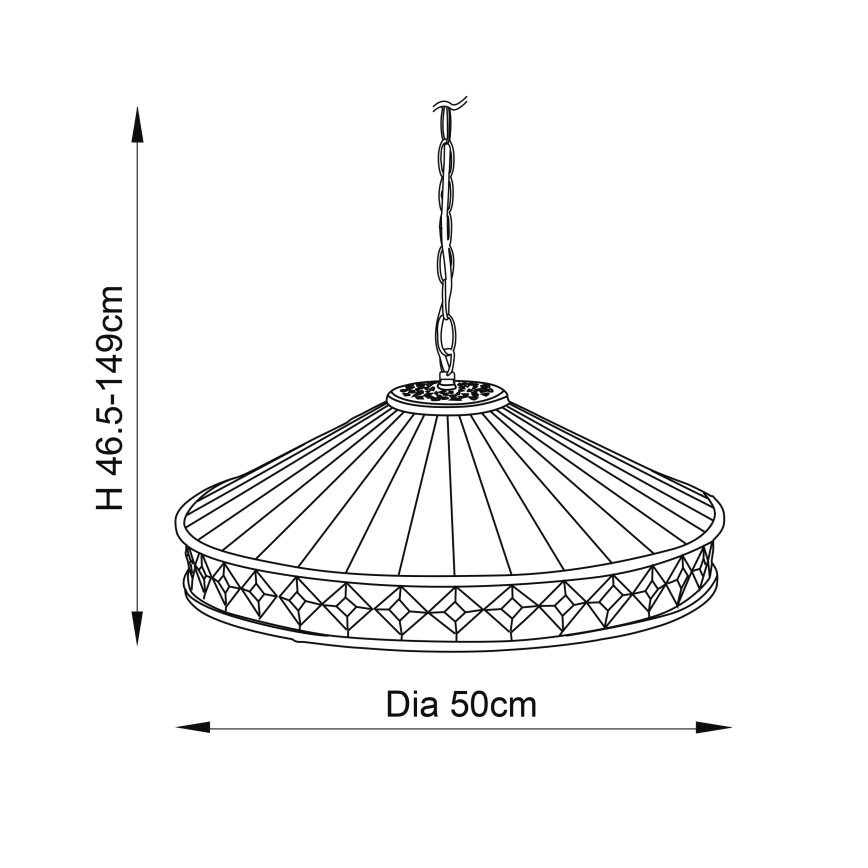 Endon 64147 - Lustr na řetězu FARGO 1xE27/60W/230V pr. 50 cm