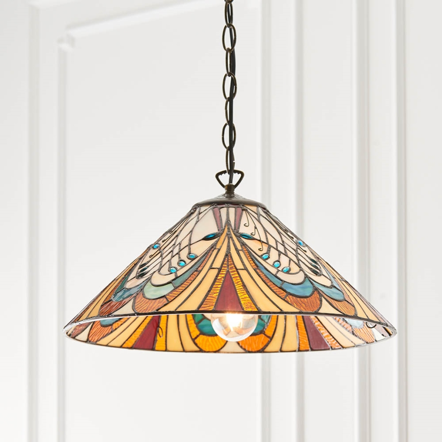 Endon 64162 - Lustr na řetězu HECTOR 1xE27/60W/230V pr. 40 cm