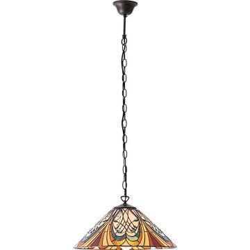 Endon 64162 - Lustr na řetězu Tiffany HECTOR 1xE27/60W/230V pr. 40 cm