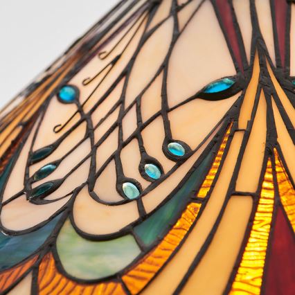 Endon 64162 - Lustr na řetězu Tiffany HECTOR 1xE27/60W/230V pr. 40 cm