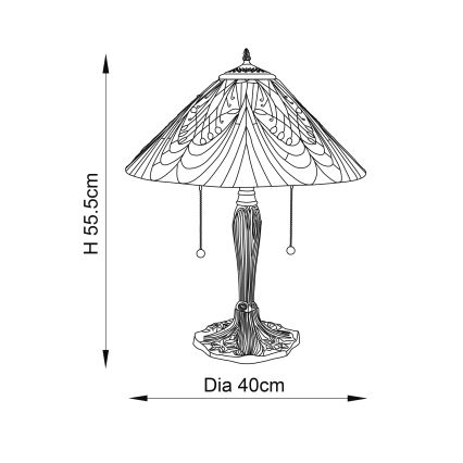 Endon 64163 - Stolní lampa HECTOR 2xE27/60W/230V pr. 40 cm