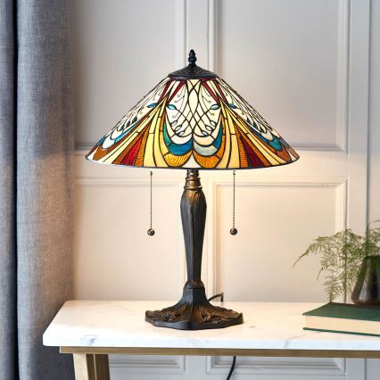 Endon 64163 - Stolní lampa Tiffany HECTOR 2xE27/60W/230V pr. 40 cm