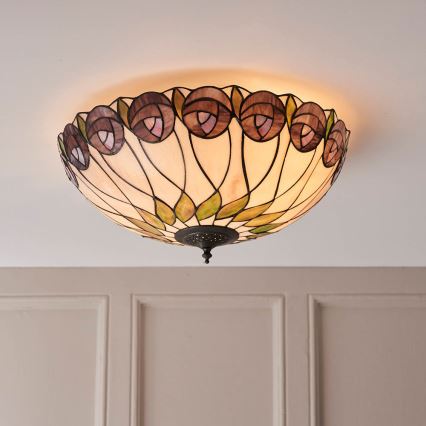 Endon 64173 - Stropní svítidlo HUTCHINSON 2xE27/60W/230V pr. 50 cm