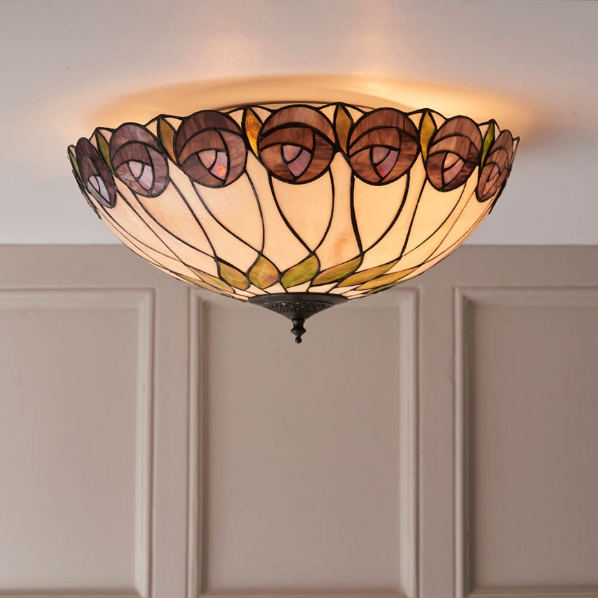 Endon 64173 - Stropní svítidlo HUTCHINSON 2xE27/60W/230V pr. 50 cm
