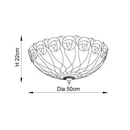 Endon 64173 - Stropní svítidlo HUTCHINSON 2xE27/60W/230V pr. 50 cm