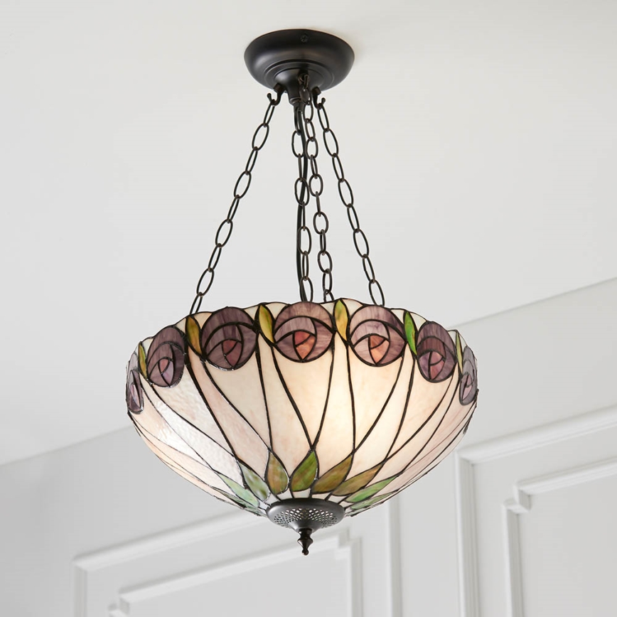 Endon 64175 - Lustr na řetězu HUTCHINSON 3xE27/60W/230V pr. 40 cm