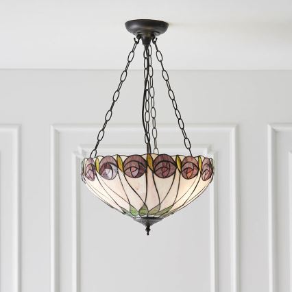 Endon 64175 - Lustr na řetězu HUTCHINSON 3xE27/60W/230V pr. 40 cm