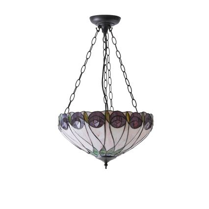 Endon 64175 - Lustr na řetězu Tiffany HUTCHINSON 3xE27/60W/230V pr. 40 cm