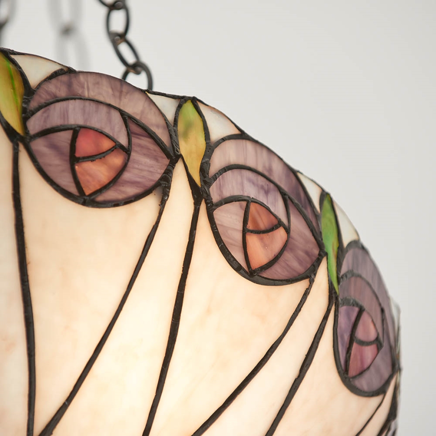 Endon 64175 - Lustr na řetězu Tiffany HUTCHINSON 3xE27/60W/230V pr. 40 cm