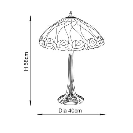 Endon 64177 - Stolní lampa HUTCHINSON 1xE27/60W/230V pr. 40 cm