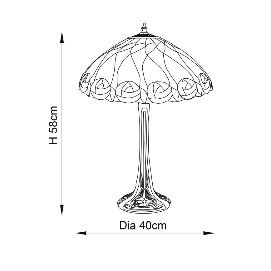 Endon 64177 - Stolní lampa Tiffany HUTCHINSON 1xE27/60W/230V pr. 40 cm