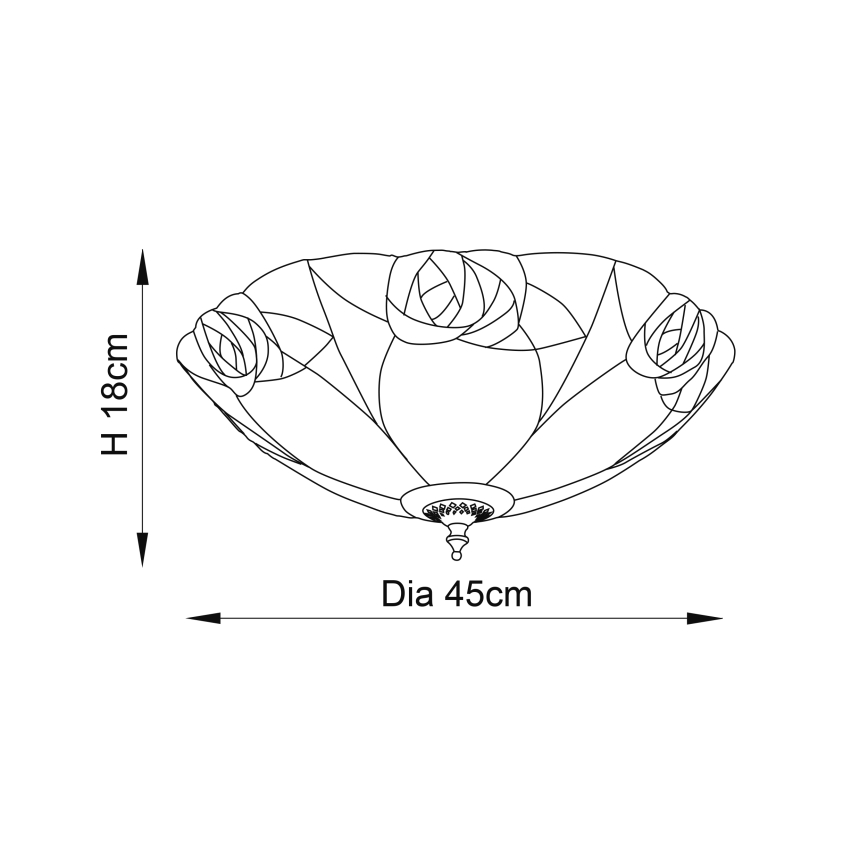 Endon 64182 - Stropní svítidlo INGRAM 2xE27/60W/230V pr. 45 cm