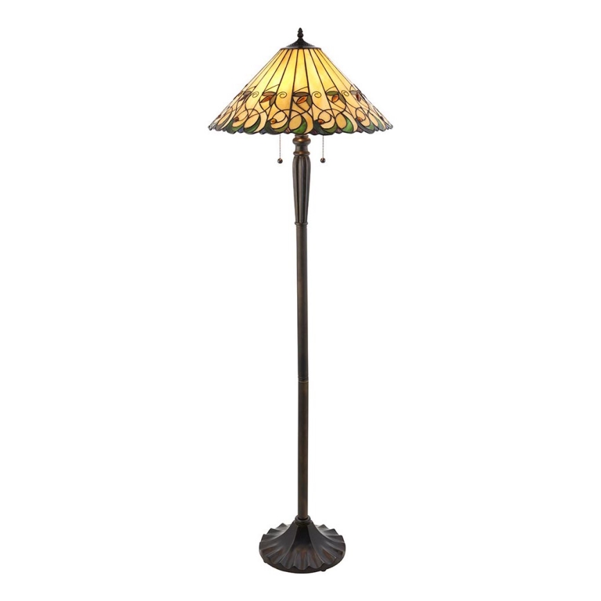 Endon 64192 - Stojací lampa Tiffany JAMELIA 2xE27/60W/230V pr. 50 cm