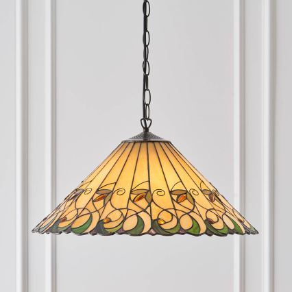 Endon 64194 - Lustr na řetězu Tiffany JAMELIA 3xE27/60W/230V pr. 50 cm