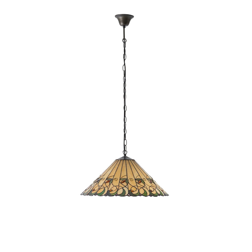 Endon 64194 - Lustr na řetězu Tiffany JAMELIA 3xE27/60W/230V pr. 50 cm