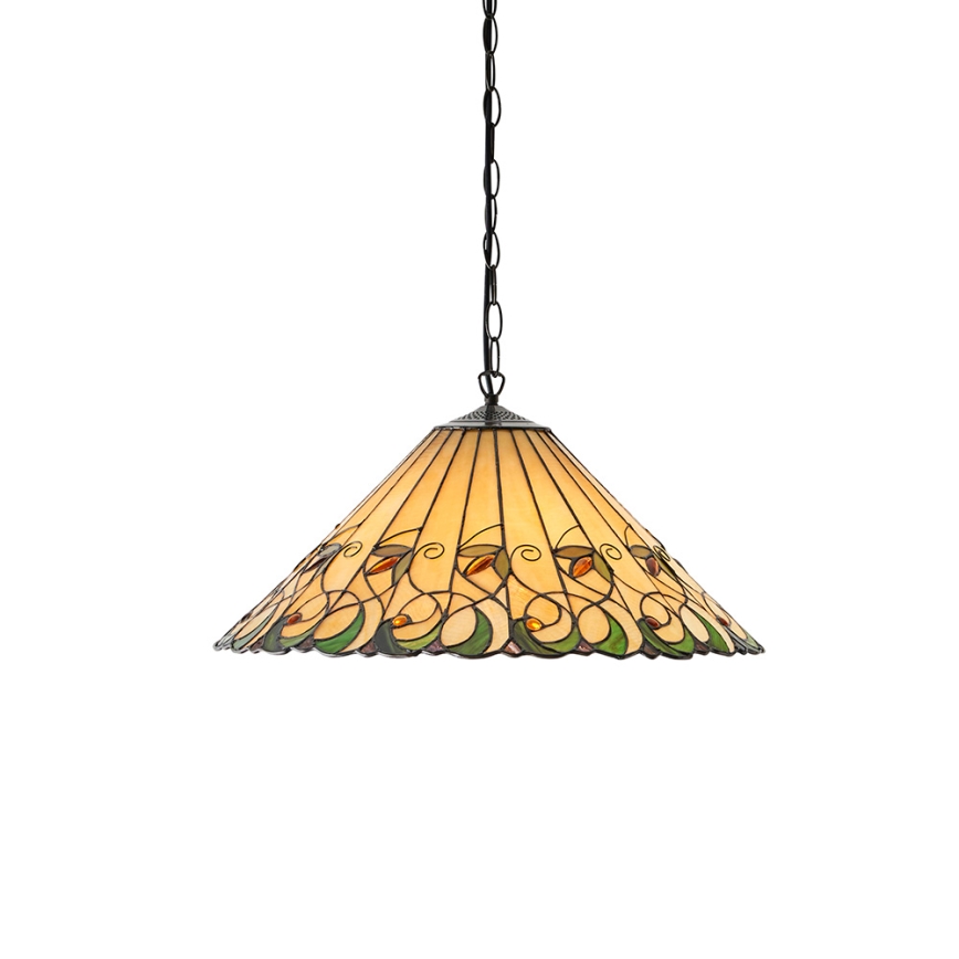 Endon 64194 - Lustr na řetězu Tiffany JAMELIA 3xE27/60W/230V pr. 50 cm
