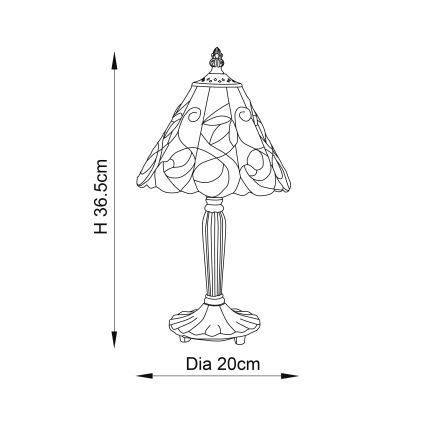 Endon 64196 - Stolní lampa Tiffany JAMELIA 1xE14/40W/230V pr. 20 cm