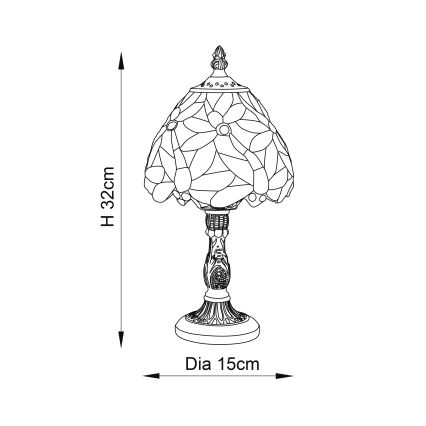 Endon 64246 - Stolní lampa LORETTE 1xE14/40W/230V pr. 15 cm