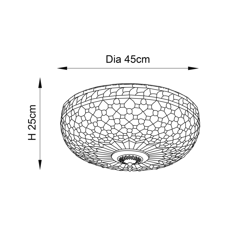 Endon 64276 - Stropní svítidlo MILLE FEUX 2xE27/60W/230V pr. 45 cm