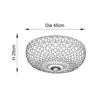 Endon 64276 - Stropní svítidlo Tiffany MILLE FEUX 2xE27/60W/230V pr. 45 cm