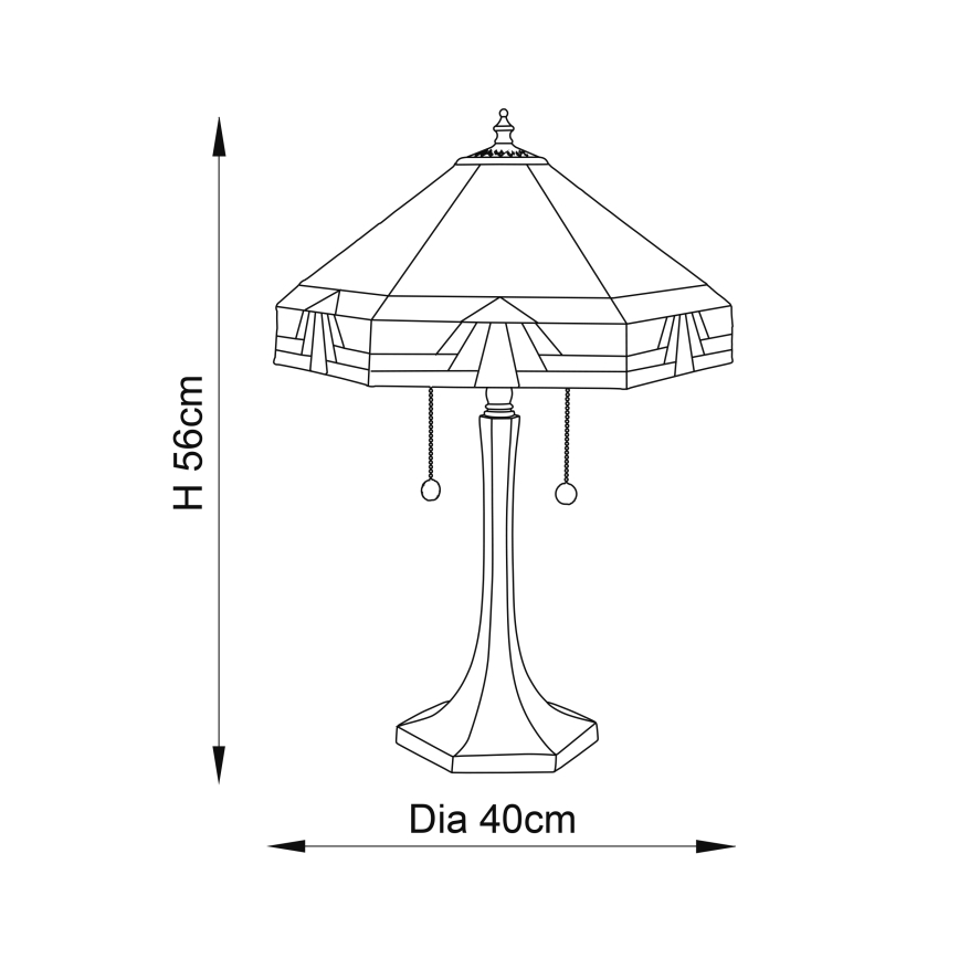 Endon 64286 - Stolní lampa NEVADA 2xE27/60W/230V pr. 40 cm