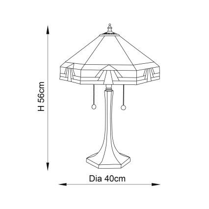 Endon 64286 - Stolní lampa Tiffany NEVADA 2xE27/60W/230V pr. 40 cm