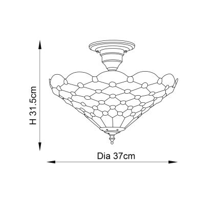 Endon 64300 - Přisazený lustr PEARL 3xE27/60W/230V pr. 37 cm