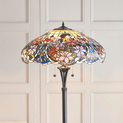 Endon 64323 - Stojací lampa Tiffany SULLIVAN 2xE27/60W/230V pr. 56 cm