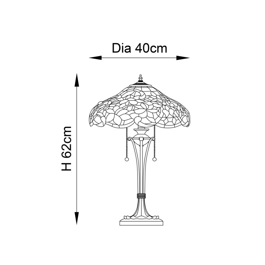 Endon 64326 - Stolní lampa SULLIVAN 2xE27/60W/230V pr. 40 cm
