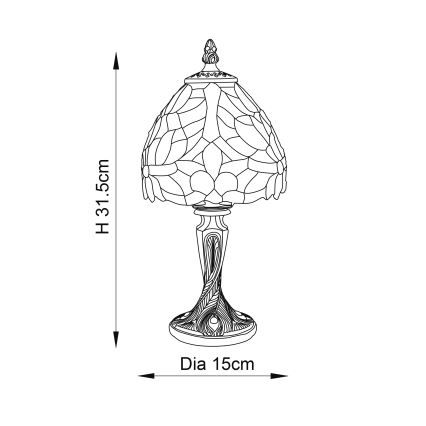 Endon 64331 - Stolní lampa SYLVETTE 1xE14/40W/230V pr. 15 cm