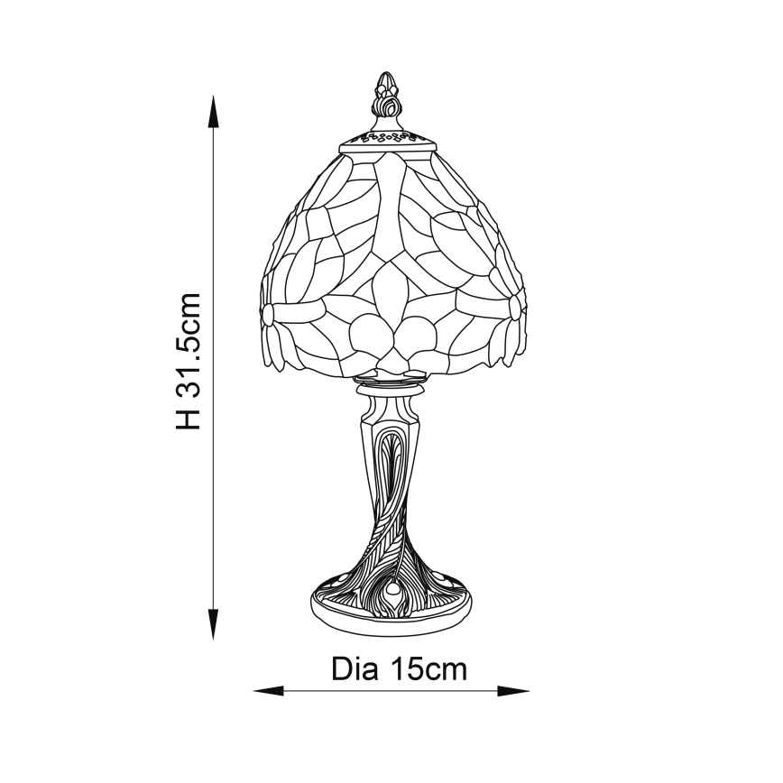 Endon 64331 - Stolní lampa SYLVETTE 1xE14/40W/230V pr. 15 cm