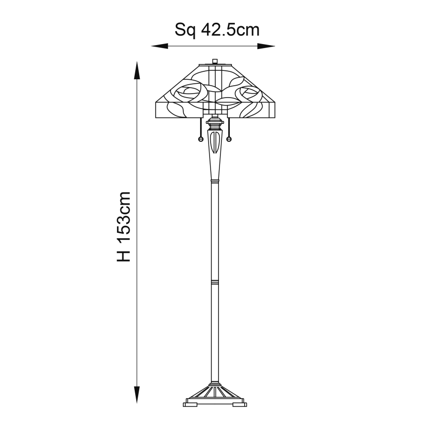 Endon 64383 - Stojací lampa WILLIOW 2xE27/60W/230V pr. 42,5 cm