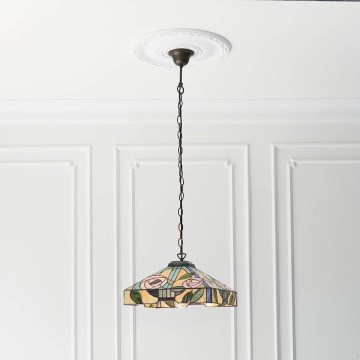 Endon 64385 - Lustr na řetězu Tiffany WILLOW 1xE27/60W/230V pr. 35 cm
